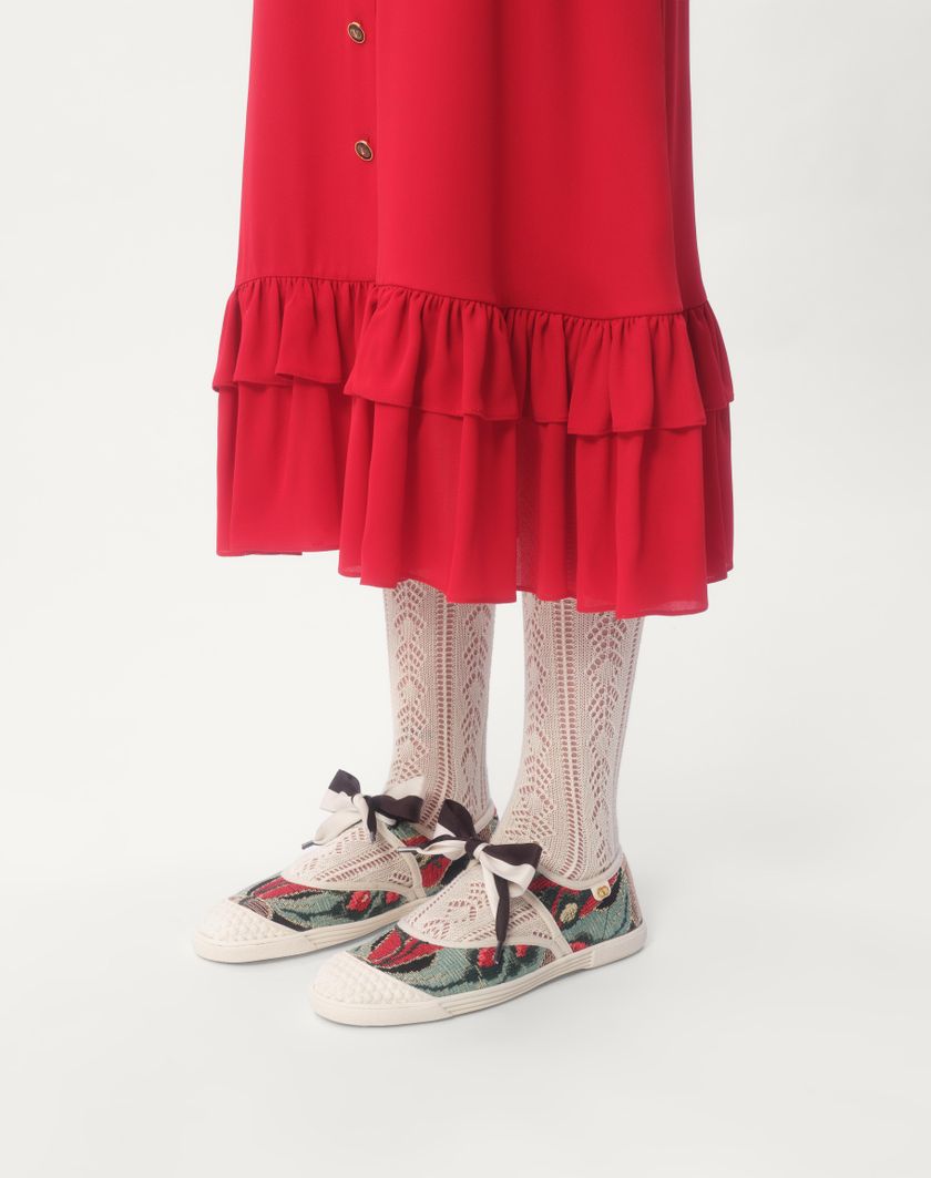 Valentino Handbags Sneaker Ballerina Bay By Bay In Tessuto Jacquard Con Ricamo Floreale per Donna in Multicolor | Valentino IT Qualità Garantita