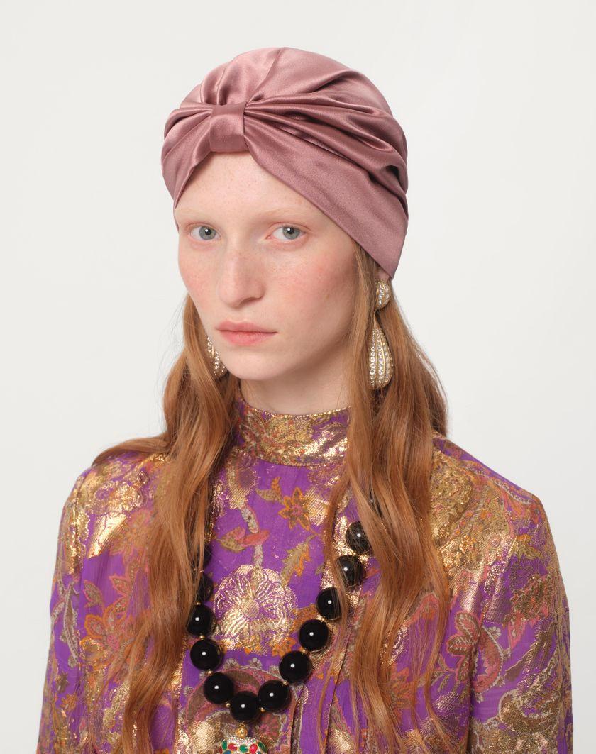 Valentino Handbags Turbante Foulard In Seta per Donna in Oro/rosa | Valentino IT Shopping Online