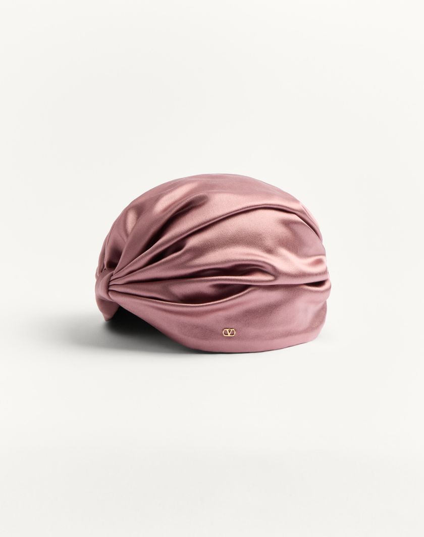 Valentino Handbags Turbante Foulard In Seta per Donna in Oro/rosa | Valentino IT Shopping Online