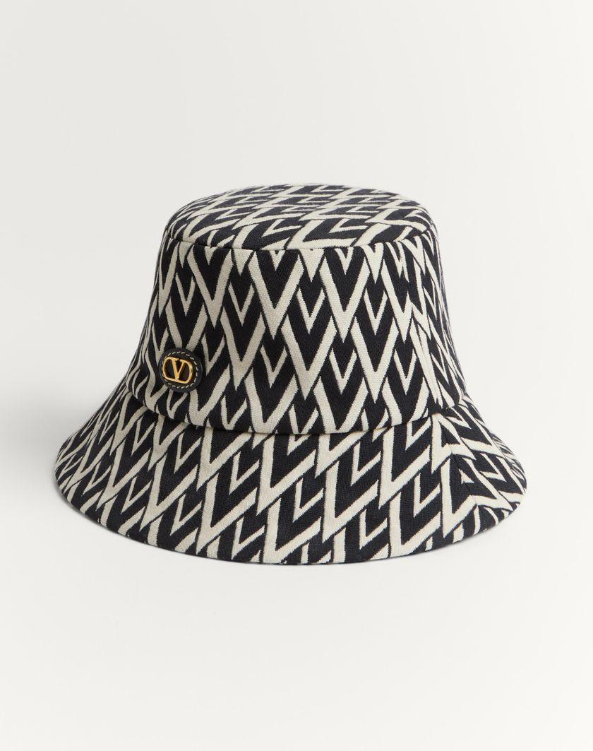 Valentino Handbags Cappello Bucket Toute La V In Lana per Donna in Nero/crema | Valentino IT Negozio