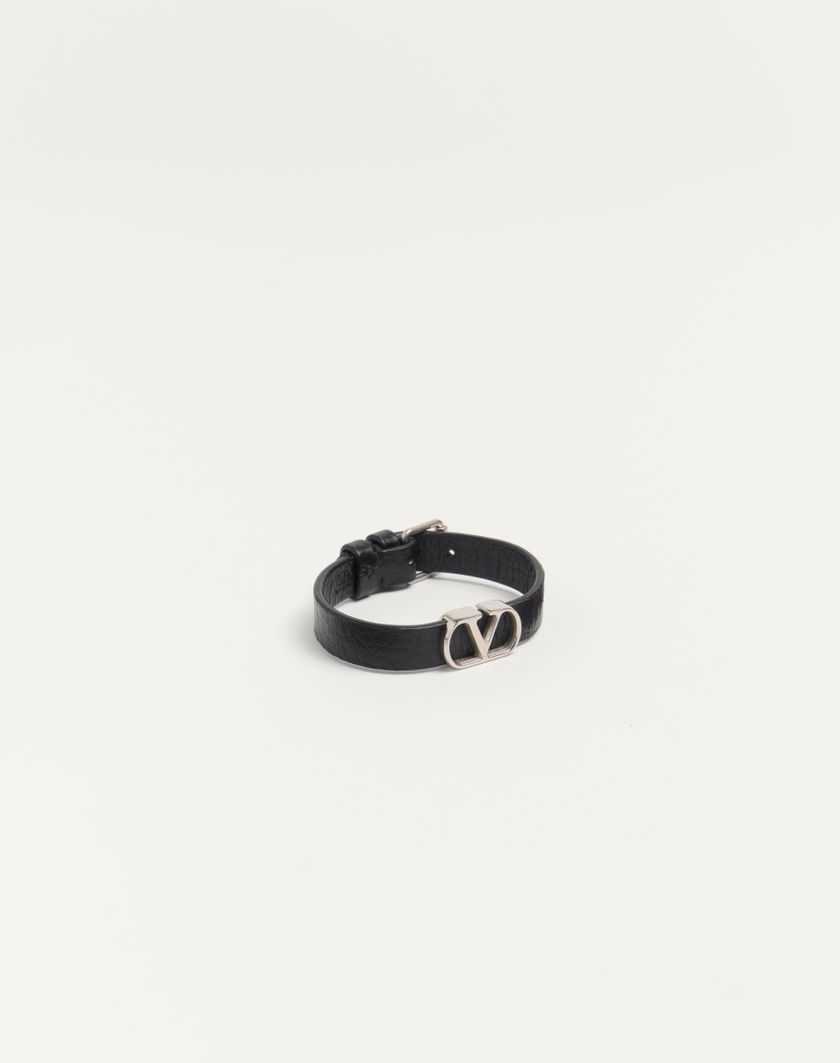 Valentino Handbags Bracciale Vlogo Signature In Vitello Granato per Uomo in Nero | Valentino IT Italy