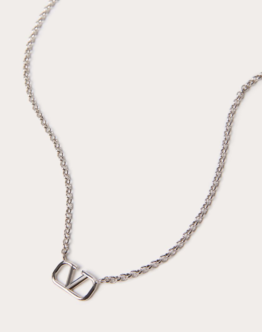 Valentino Handbags Collana Vlogo Signature In Metallo per Uomo in Palladio | Valentino IT Nuovo