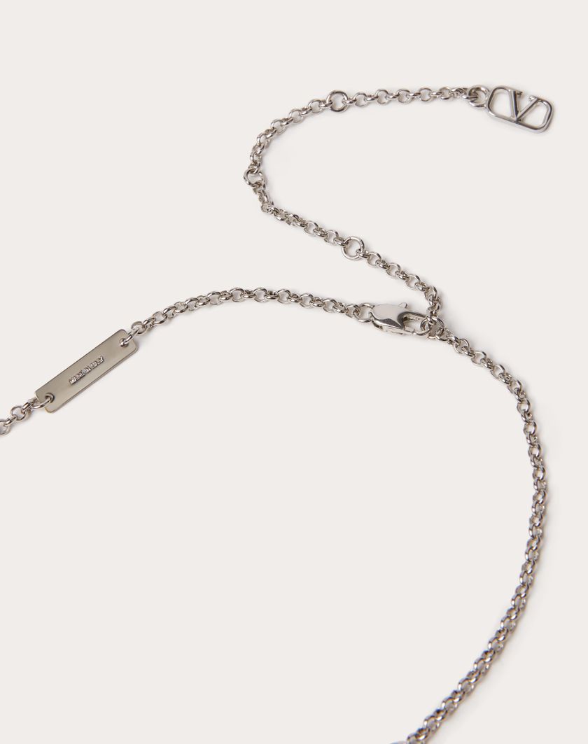 Valentino Handbags Collana Vlogo Signature In Metallo per Uomo in Palladio | Valentino IT Nuovo
