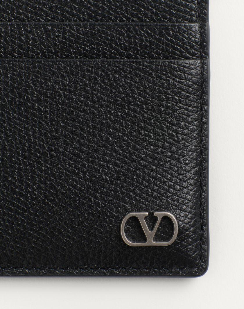 Valentino Handbags Portacarte Vlogo Signature In Vitello Granato per Uomo in Selleria | Valentino IT Vendita