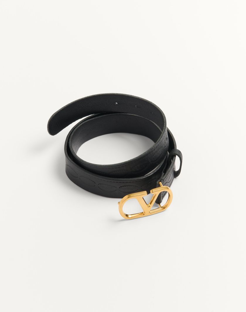 Valentino Handbags Cintura Vlogo Signature In Vitello 30 Mm per Uomo in Nero | Valentino IT Spedizione Gratuita