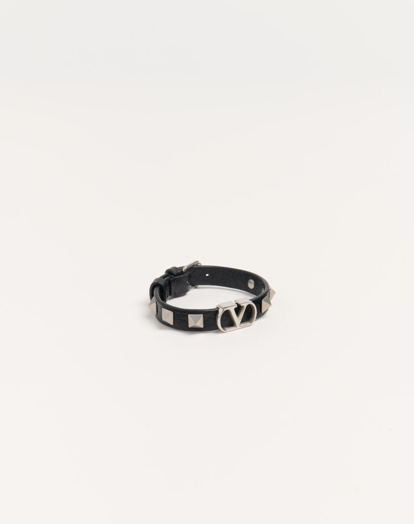 Valentino Handbags Bracciale Vlogo Signature In Vitello Granato per Uomo in Nero | Valentino IT Pezzi Unici