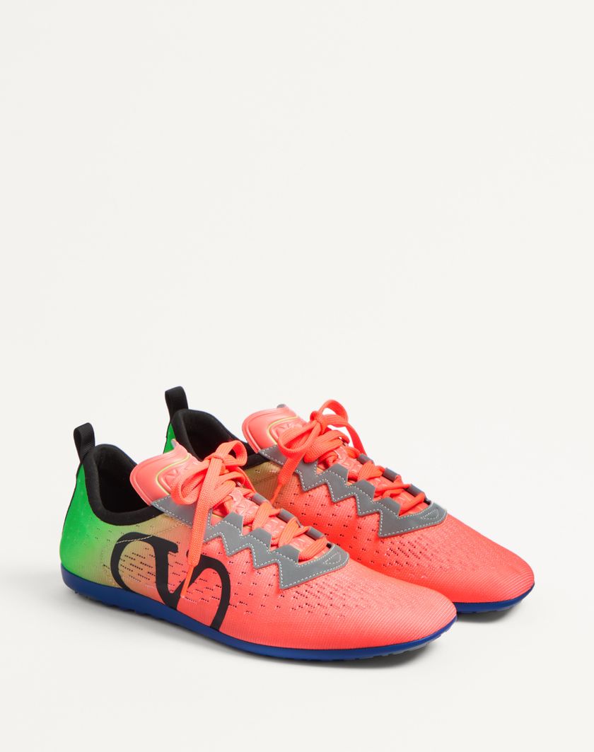 Valentino Handbags Sneaker Chromathon In Tessuto Tecnico per Uomo in Lime/orange Fluo/nero/grigio | Valentino IT Negozi Online