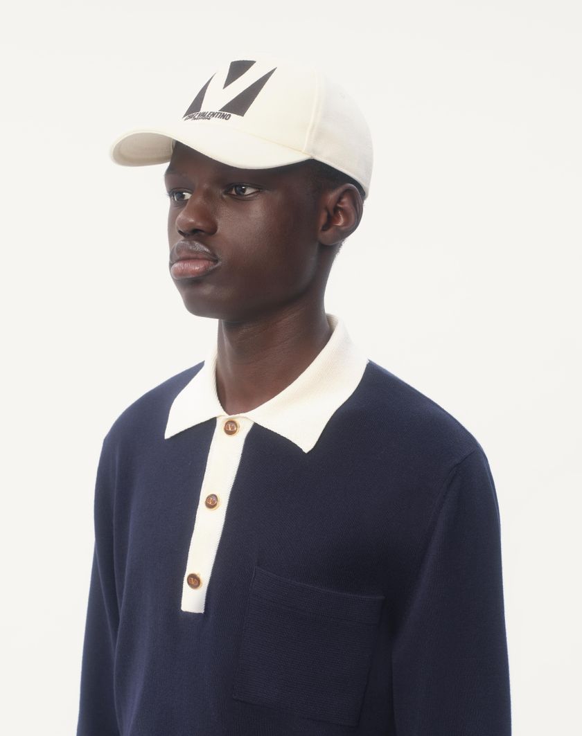 Valentino Handbags Baseball Cap Chez Valentino In Cotone Con Ricamo per Uomo in Nero/avorio | Valentino IT Acquista Ora