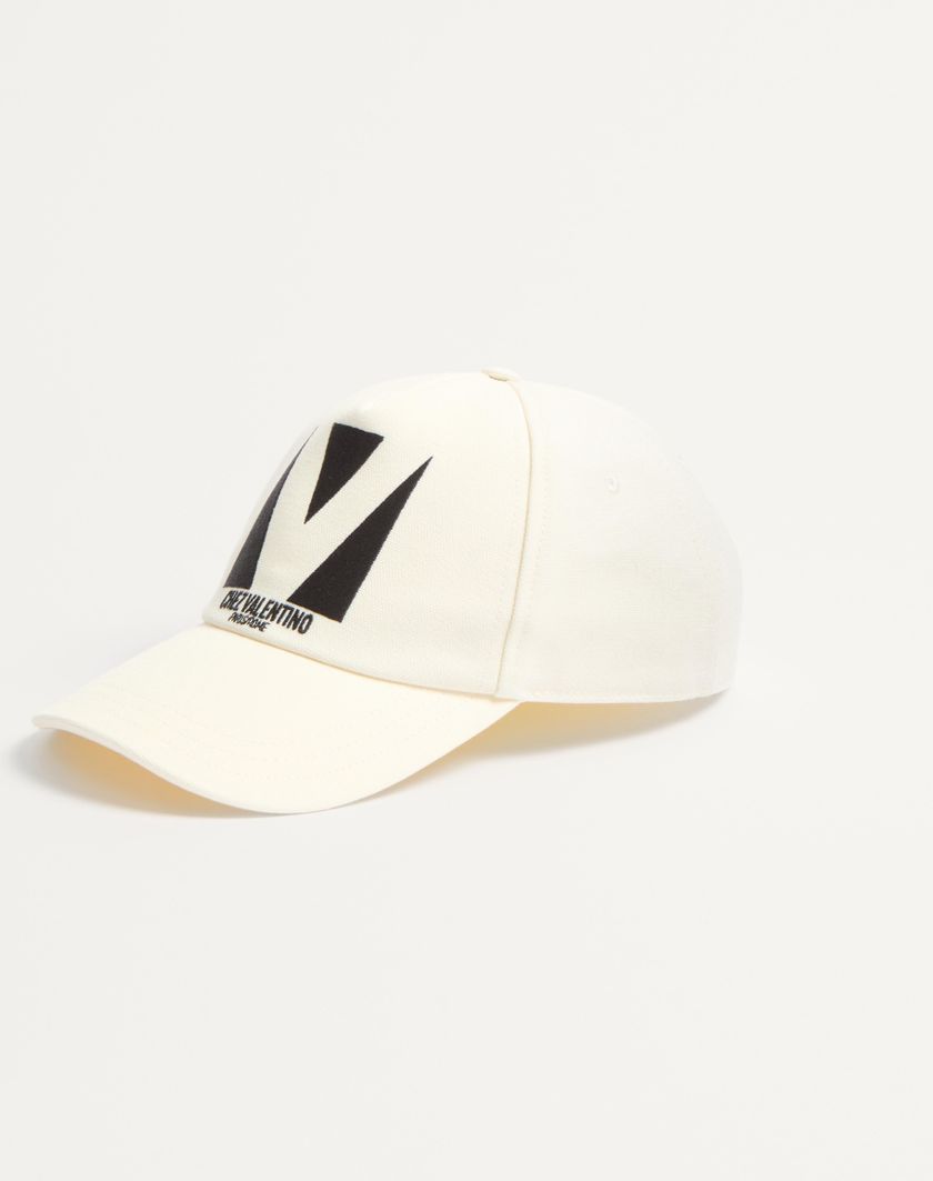 Valentino Handbags Baseball Cap Chez Valentino In Cotone Con Ricamo per Uomo in Nero/avorio | Valentino IT Acquista Ora