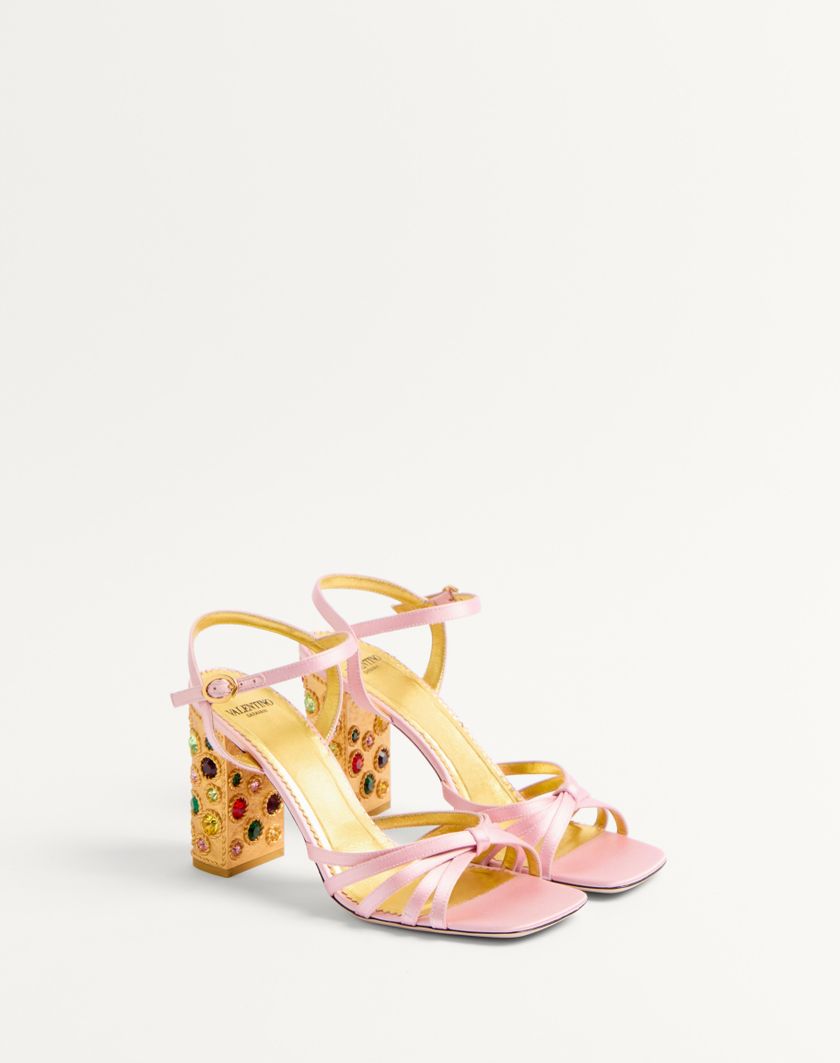 Valentino Handbags Sandalo Preshoes In Raso Con Cristalli 90mm per Donna in Multicolor | Valentino IT Promozione Limitata