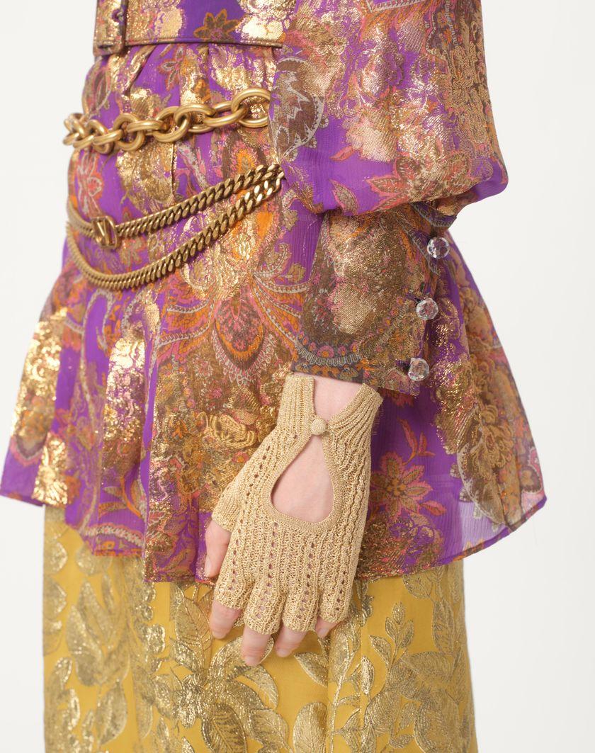 Valentino Handbags Guanti Fingerless Knitted In Lurex per Donna in Oro | Valentino IT Vendite Flash