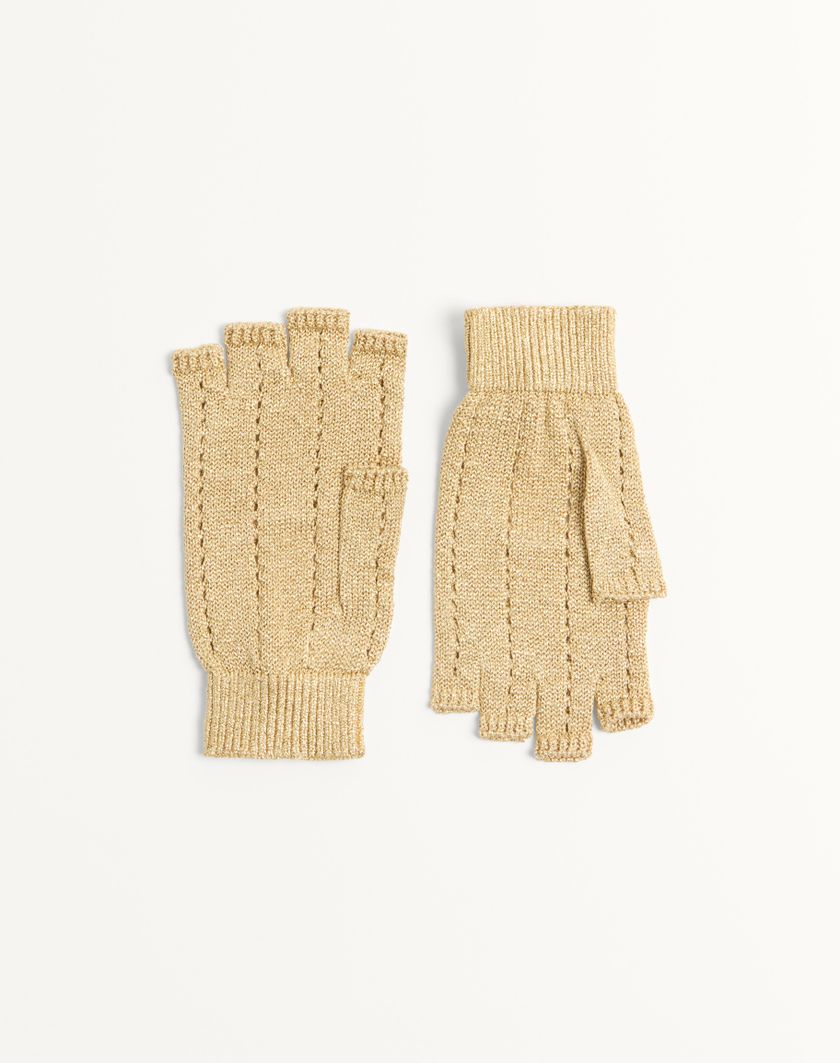 Valentino Handbags Guanti Fingerless Knitted In Lurex per Donna in Oro | Valentino IT Vendite Flash