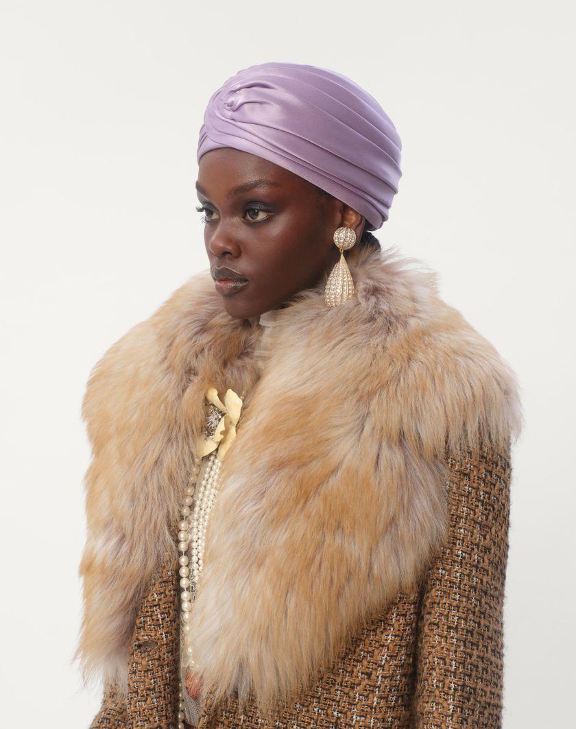 Valentino Handbags Turbante Rigido In Seta per Donna in Lilla | Valentino IT Moda