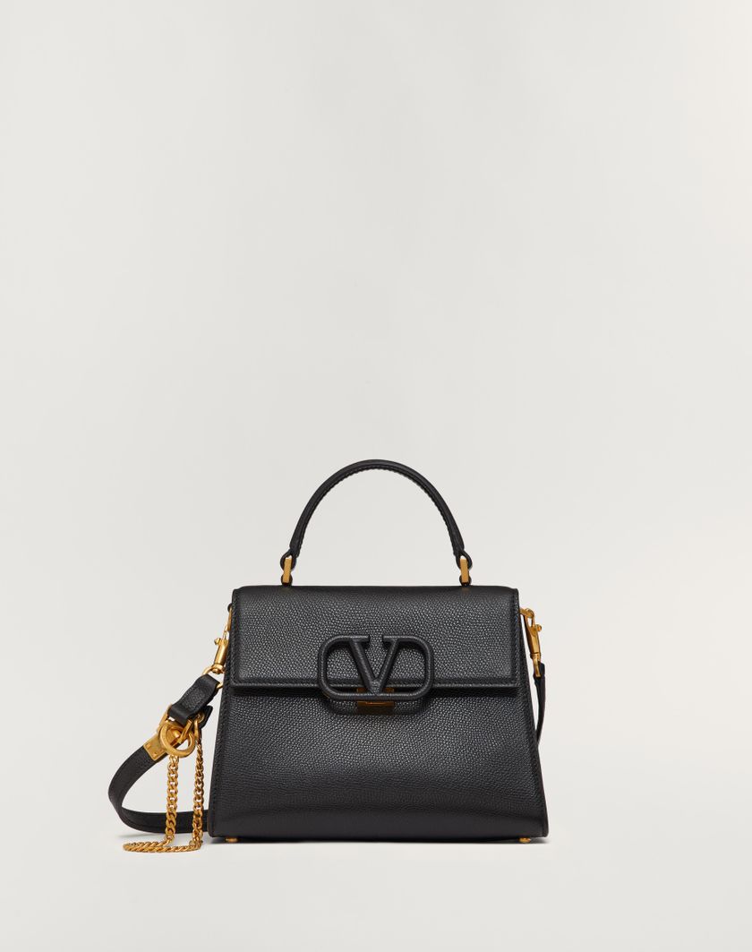 Valentino Handbags Borsa A Mano Piccola Vsling In Vitello Granato per Donna in English Green | Valentino IT Italia