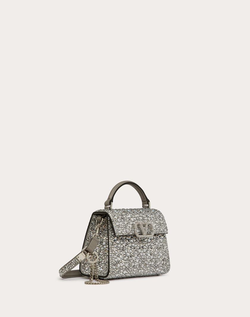 Valentino Handbags Borsa A Mano Mini Vsling Ricamata per Donna in Crystal | Valentino IT Qualità