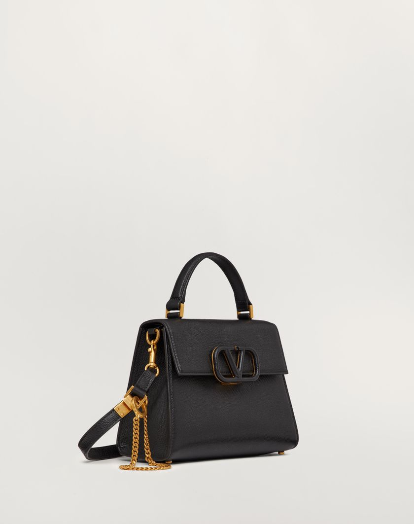 Valentino Handbags Borsa A Mano Piccola Vsling In Vitello Granato per Donna in Blu Porcellana/grigio | Valentino IT Qualità Garantita