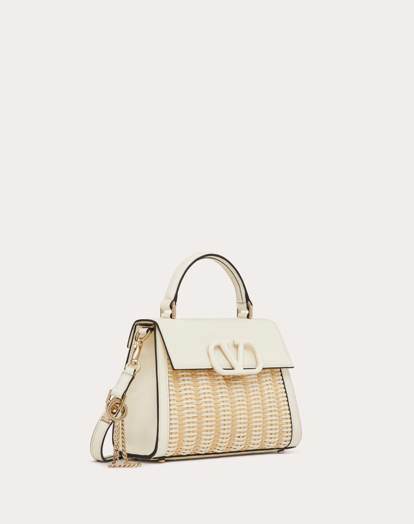Valentino Handbags Borsa A Mano Piccola Vsling In Midollino per Donna in Naturale/avorio | Valentino IT Acquista Ora