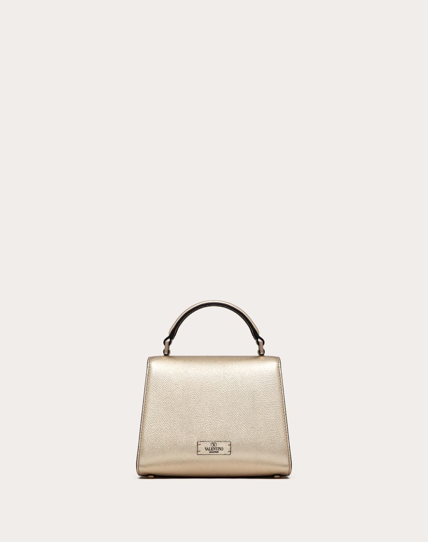 Valentino Handbags Borsa A Mano Mini Vsling In Vitello Granato Metallizzato per Donna in Platino/crystal | Valentino IT Limitato a 3 giorni