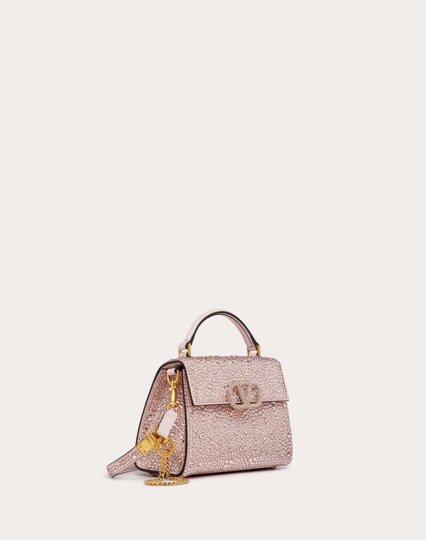 Valentino Handbags Borsa A Mano Mini Vsling Ricamata per Donna in Rose Quartz | Valentino IT Promozione Limitata