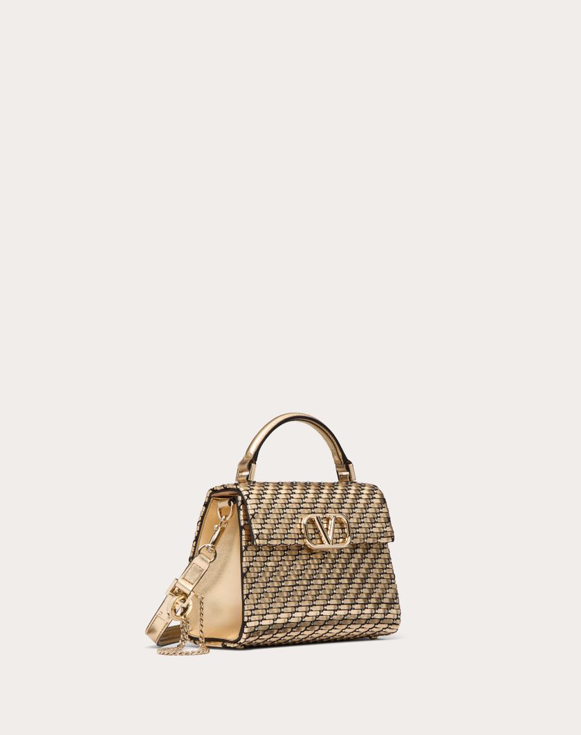 Valentino Handbags Borsa A Mano Mini Valentino Garavani Vsling Intrecciata per Donna in Oro/crystal | Valentino IT In vendita