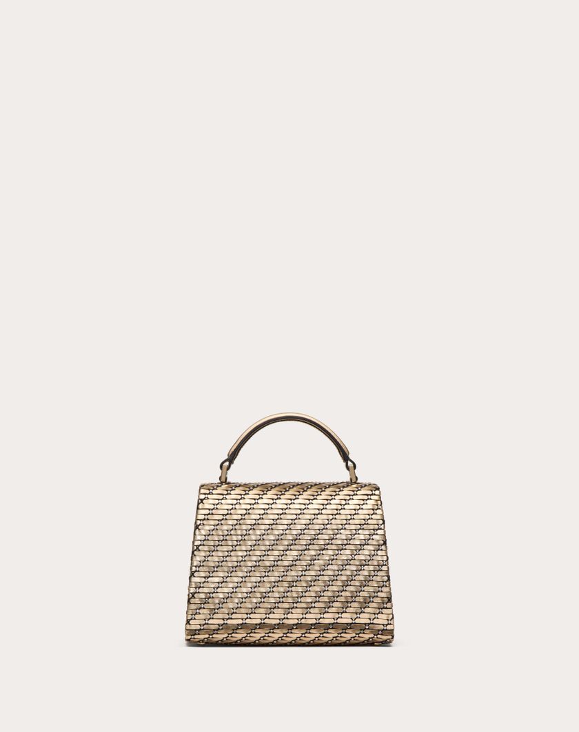 Valentino Handbags Borsa A Mano Mini Valentino Garavani Vsling Intrecciata per Donna in Oro/crystal | Valentino IT In vendita