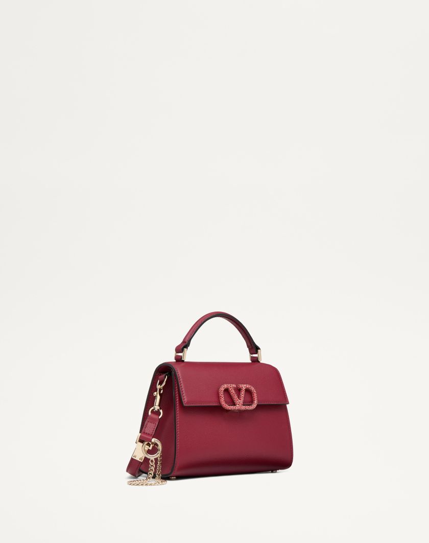 Valentino Handbags Borsa A Mano Mini Valentino Garavani Vsling Con Logo Gioiello per Donna in Rosso Scuro | Valentino IT Affare Del Giorno