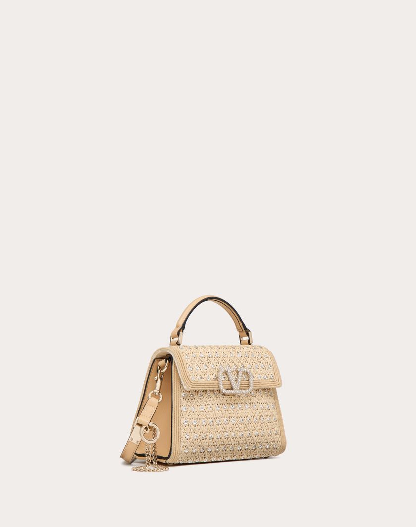 Valentino Handbags Borsa A Mano Mini Valentino Garavani Vsling Ricamata per Donna in Naturale/crystal/beige | Valentino IT Convenienza