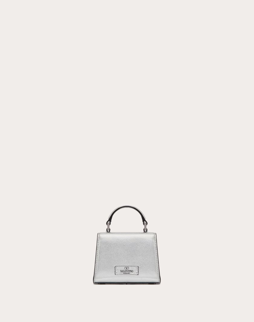 Valentino Handbags Borsa A Mano Micro Vsling In Vitello Granato Metallizzato per Donna in Argento | Valentino IT Novità