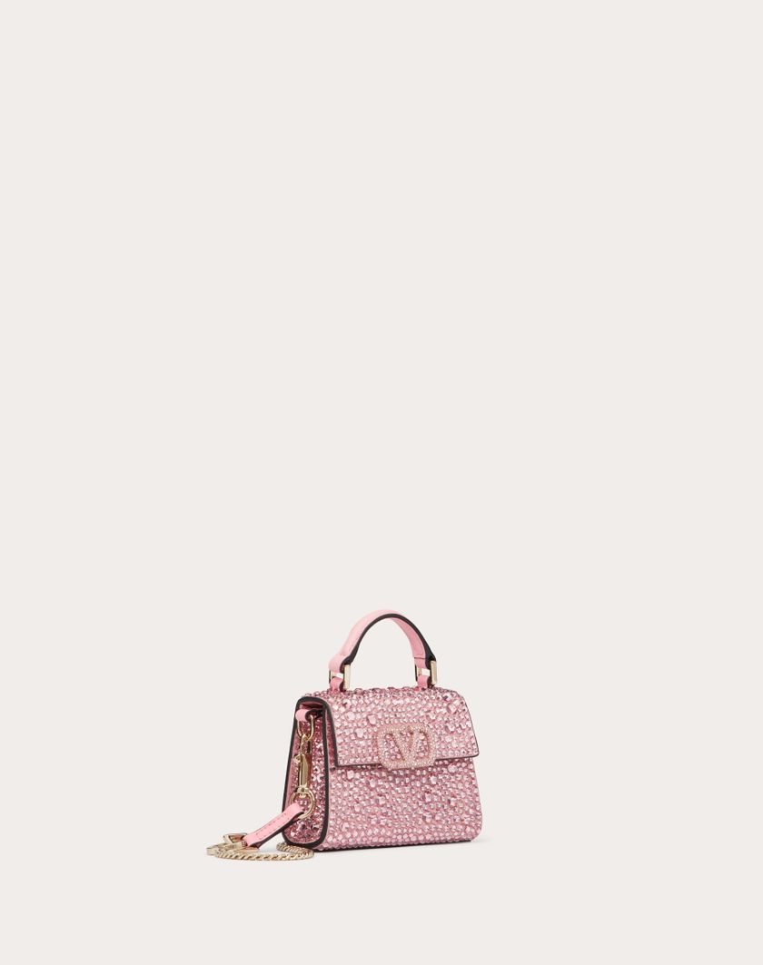 Valentino Handbags Borsa A Mano Micro Vsling Ricamata per Donna in Rose/bubble | Valentino IT Presa