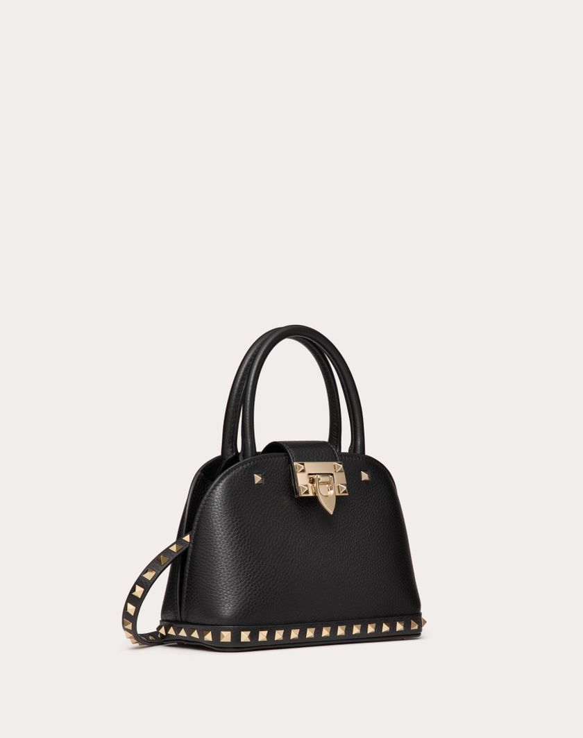 Valentino Handbags Borsa Piccola A Mano Valentino Garavani Rockstud In Vitello Granato per Donna in Nero | Valentino IT Hotsell