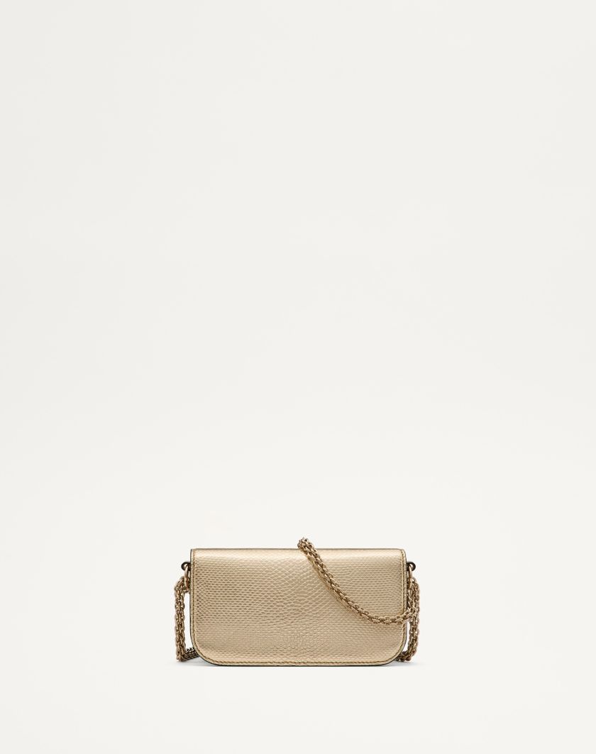 Valentino Handbags Borsa Piccola A Spalla Valentino Garavani Valentino Garavani Locò In Karung Metallizzato per Donna in Platino/beige/crystal Gold | Valentino IT Italy