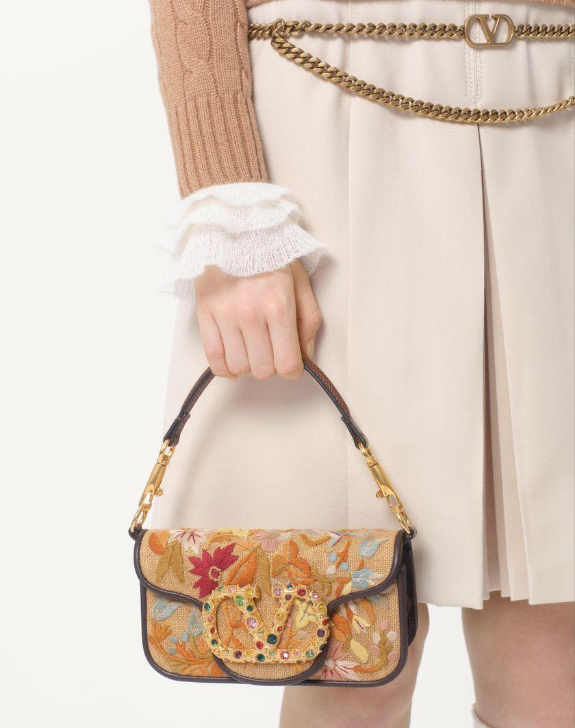 Valentino Handbags Borsa Piccola A Spalla Valentino Garavani Locò Ricamata Con Logo Gioiello per Donna in Multicolor/testa Di Moro/tabacco | Valentino IT Qualità