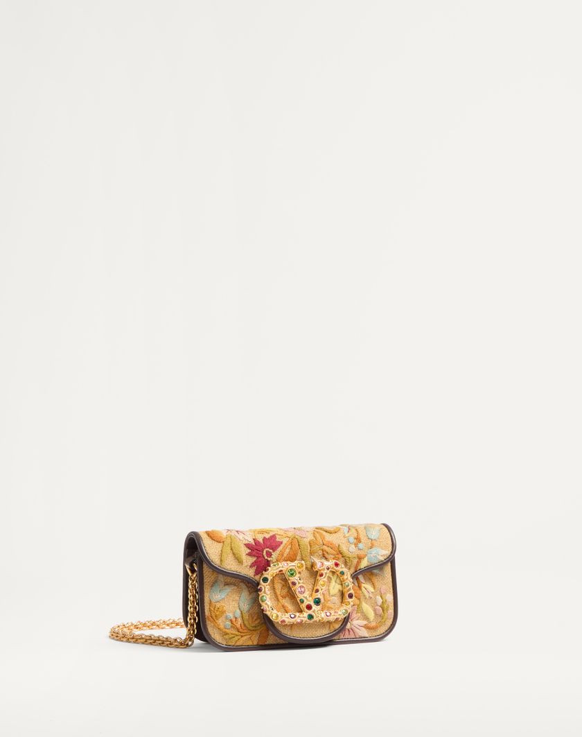 Valentino Handbags Borsa Piccola A Spalla Valentino Garavani Locò Ricamata Con Logo Gioiello per Donna in Multicolor/testa Di Moro/tabacco | Valentino IT Qualità