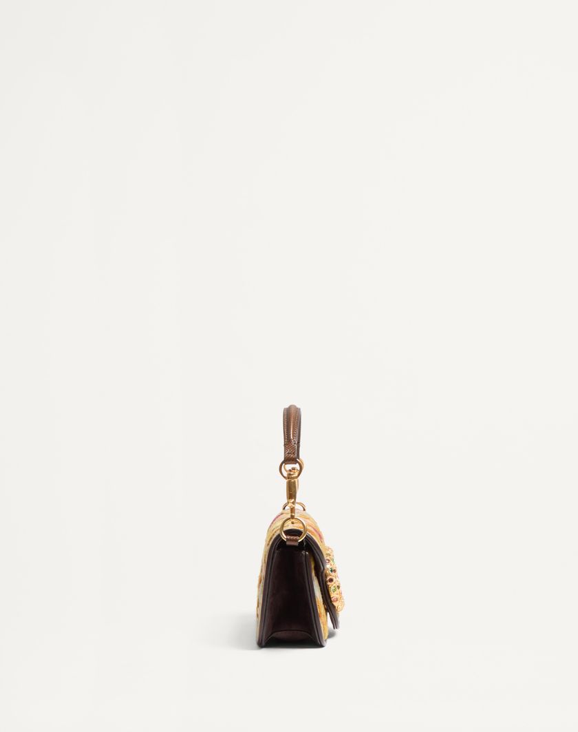 Valentino Handbags Borsa Piccola A Spalla Valentino Garavani Locò Ricamata Con Logo Gioiello per Donna in Multicolor/testa Di Moro/tabacco | Valentino IT Qualità