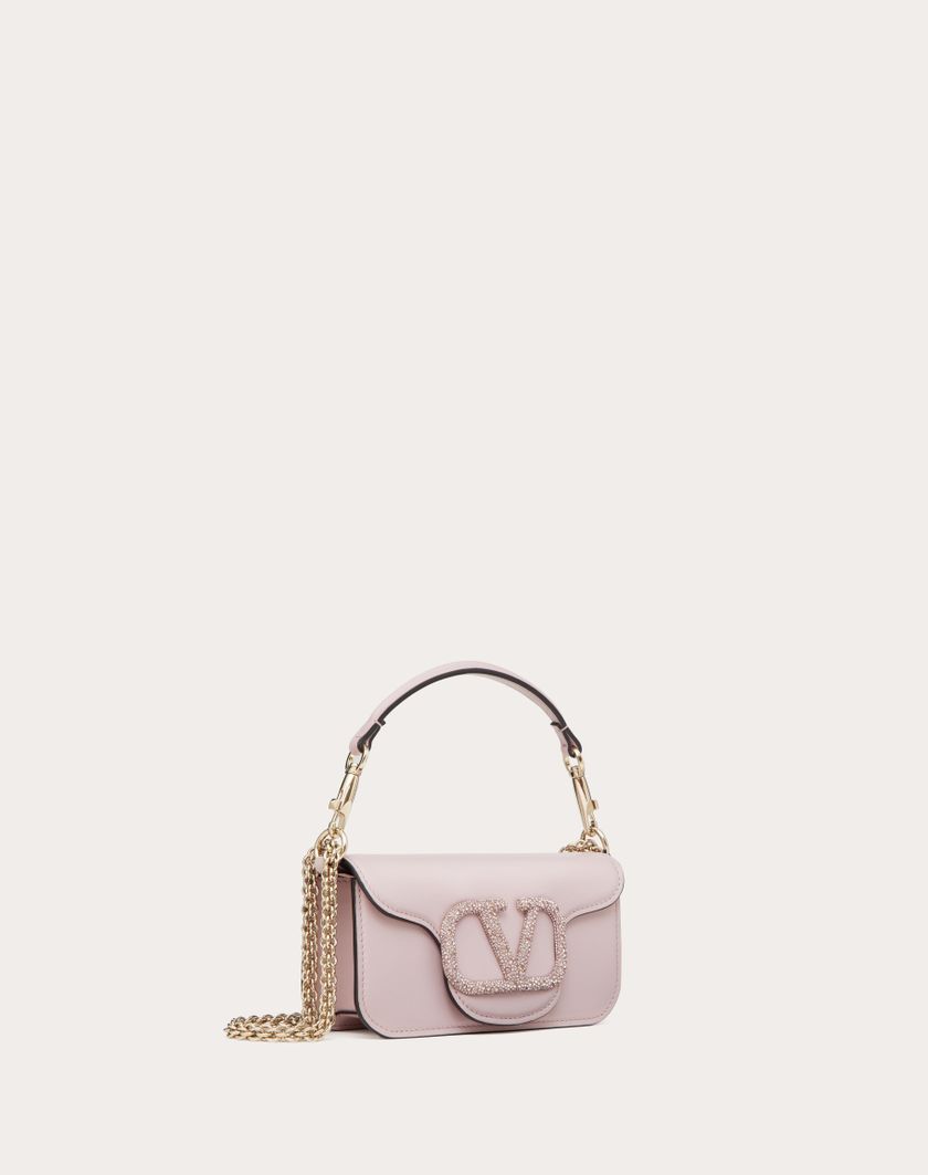Valentino Handbags Borsa Piccola A Spalla Valentino Garavani Locò Con Logo Gioiello per Donna in Water Lilac | Valentino IT Pezzi Unici
