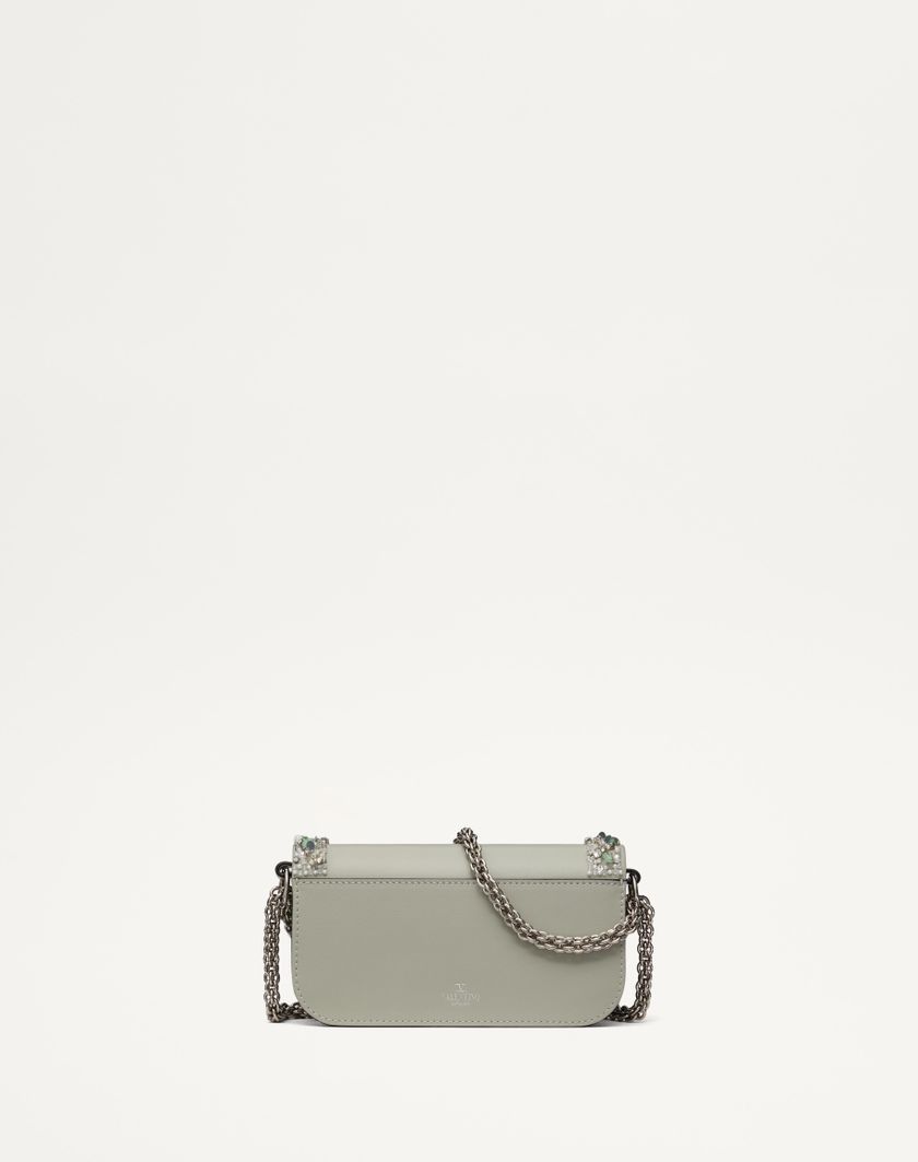 Valentino Handbags Borsa Piccola A Spalla Valentino Garavani Locò Ricamata per Donna in Crystal/grigio | Valentino IT Qualità Garantita