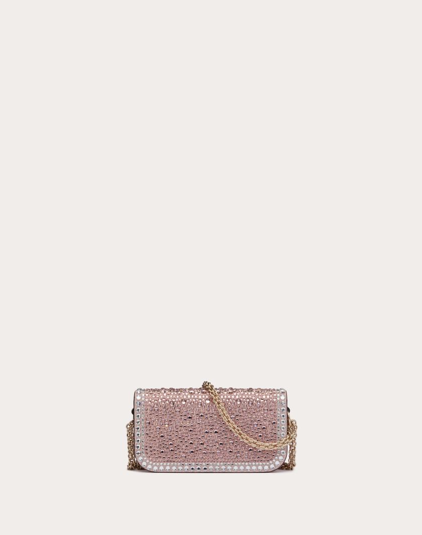 Valentino Handbags Borsa Piccola A Spalla Valentino Garavani Locò Con Strass per Donna in Crystal/rose Quartz/platino | Valentino IT Negozi Online