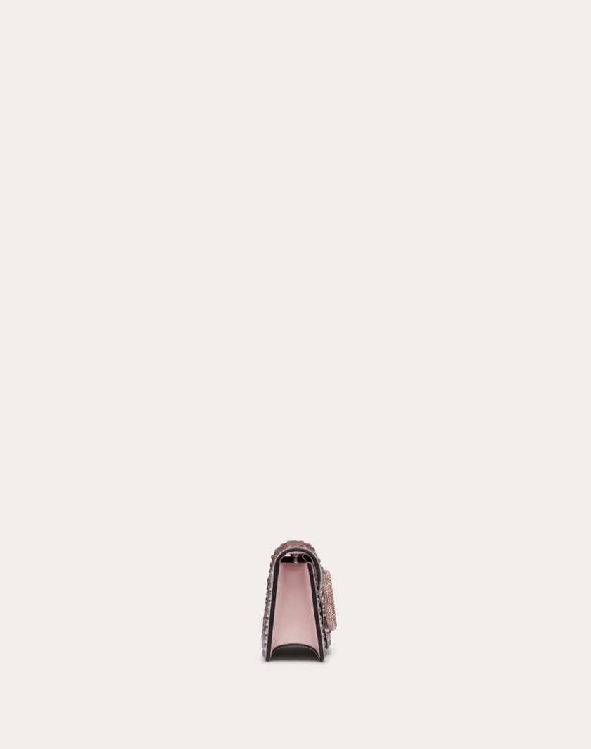 Valentino Handbags Borsa Piccola A Spalla Valentino Garavani Locò Con Strass per Donna in Crystal/rose Quartz/platino | Valentino IT Negozi Online