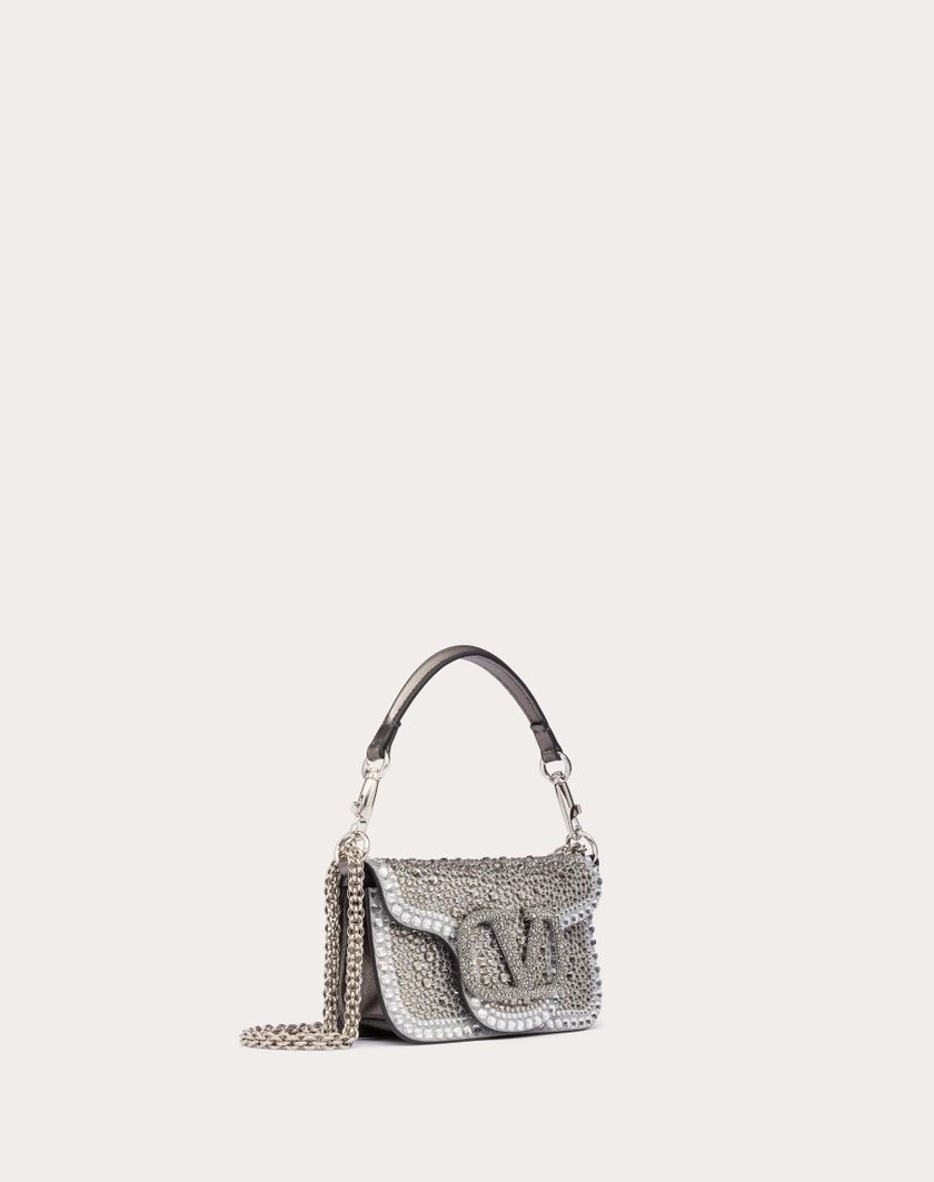 Valentino Handbags Borsa Piccola A Spalla Valentino Garavani Locò Con Strass per Donna in Crystal/nero/antracite | Valentino IT Acquista Ora