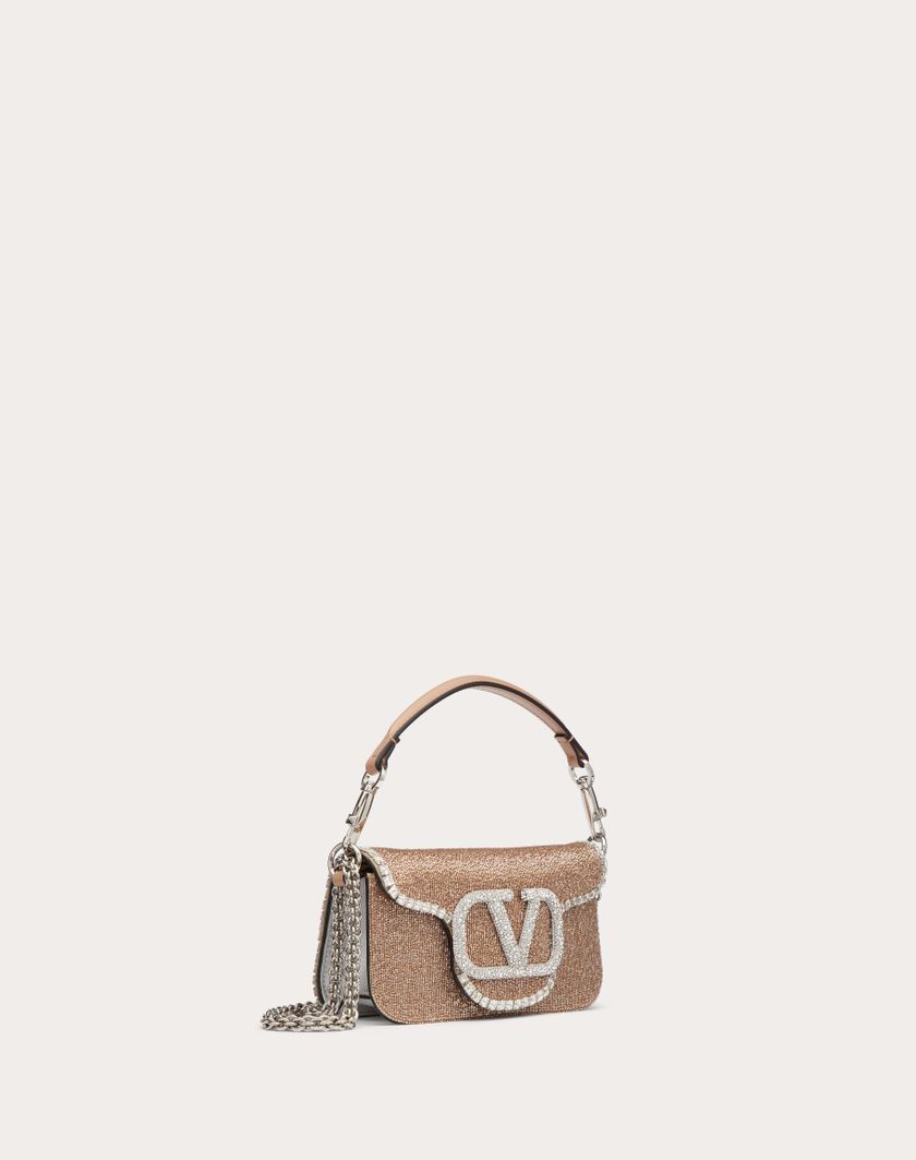 Valentino Handbags Borsa Piccola A Spalla Valentino Garavani Locò Ricamata per Donna in Crystal | Valentino IT Consegna Veloce