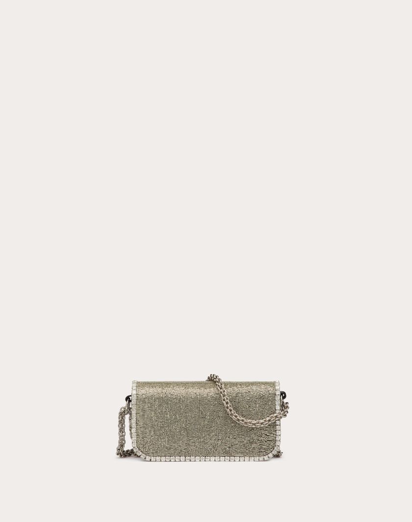 Valentino Handbags Borsa Piccola A Spalla Valentino Garavani Locò Ricamata per Donna in Silver/crystal | Valentino IT Promozione Limitata