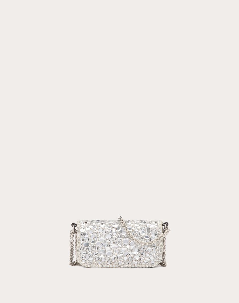 Valentino Handbags Borsa Piccola A Spalla Locò Con Cristalli per Donna in Argento | Valentino IT Fino Al -60%
