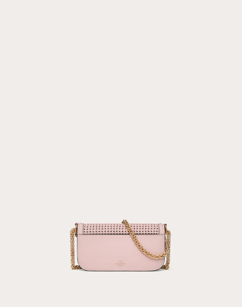 Valentino Handbags Borsa Piccola A Spalla Valentino Garavani Locò In Pelle Intrecciata per Donna in Rose Quartz | Valentino IT Shopping Online