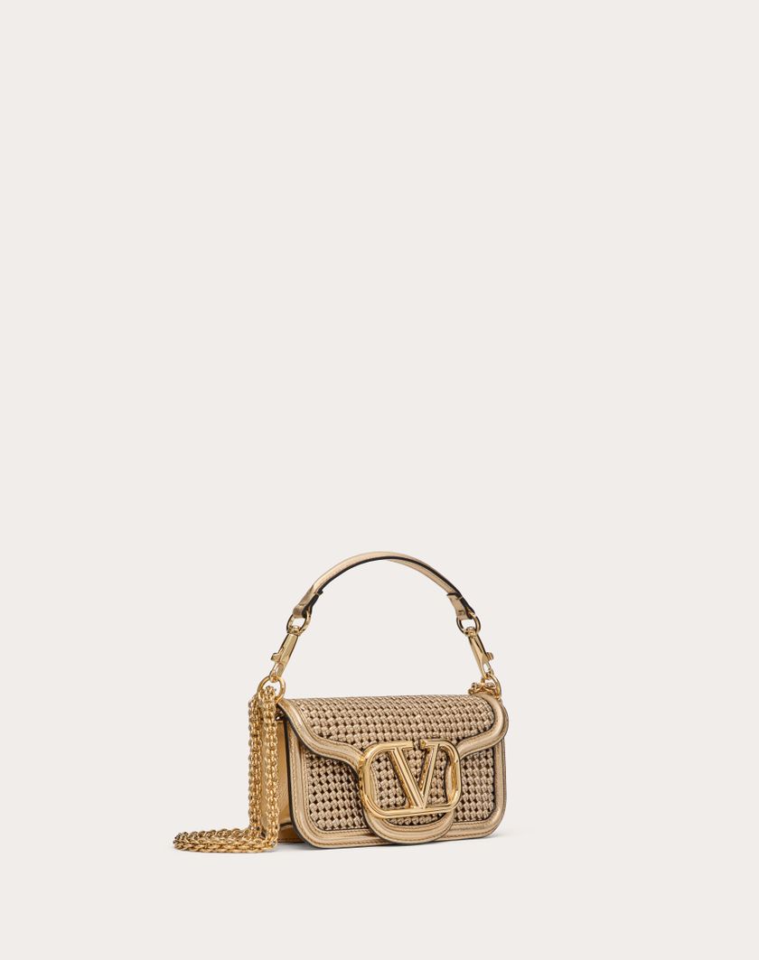 Valentino Handbags Borsa Piccola A Spalla Valentino Garavani Locò In Pelle Intrecciata Metallizzata per Donna in Oro | Valentino IT Affare Del Giorno