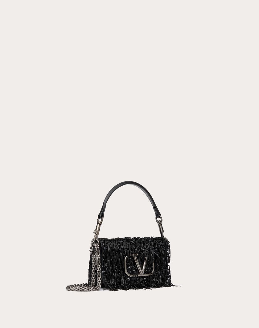Valentino Handbags Borsa Piccola A Spalla Valentino Garavani Locò Ricamata per Donna in Nero | Valentino IT Sottocosto