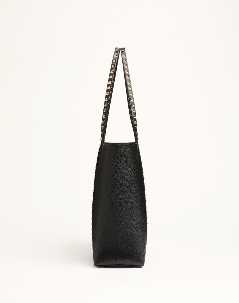Valentino Handbags Borsa Shopping Valentino Garavani Rockstud In Vitello Granato per Donna in Nero | Valentino IT Italia