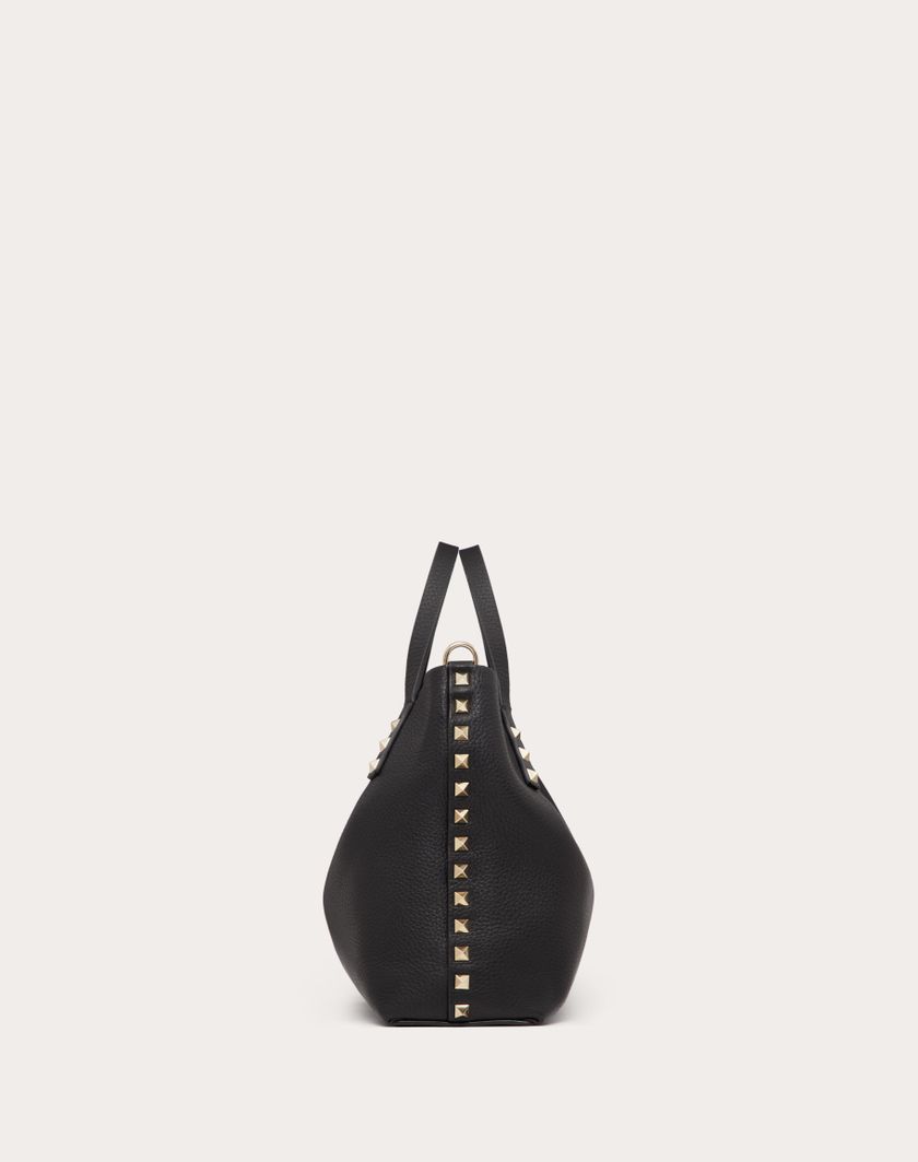 Valentino Handbags Borsa Piccola Rockstud In Vitello Granato Con Fodera A Contrasto per Donna in Nero/rose Quartz | Valentino IT 2025