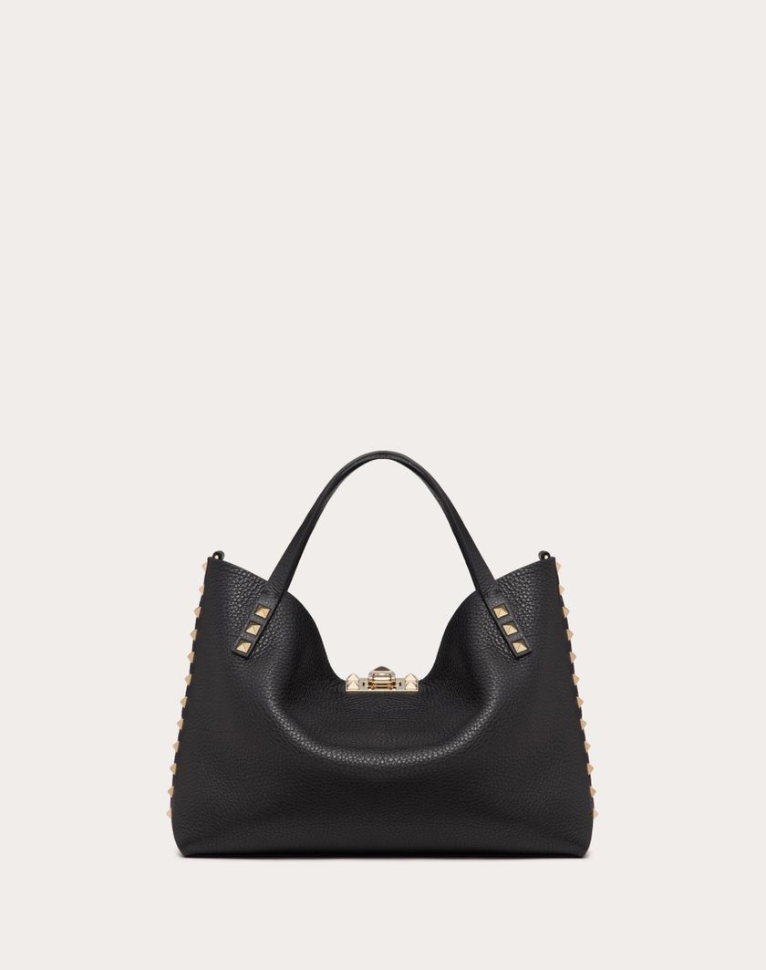 Valentino Handbags Borsa Piccola Rockstud In Vitello Granato Con Fodera A Contrasto per Donna in Moon Taupe/prune | Valentino IT In Linea