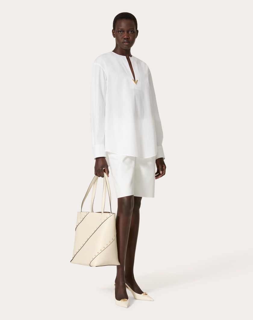 Valentino Handbags Borsa Shopping Valentino Garavani Valentino Garavani Rockstud Wispy In Vitello per Donna in Avorio | Valentino IT Spedizione Gratuita
