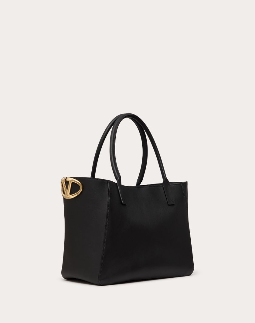 Valentino Handbags Borsa Shopping Vlogo Side In Vitello Nappato per Donna in Tabacco | Valentino IT Acquista Ora